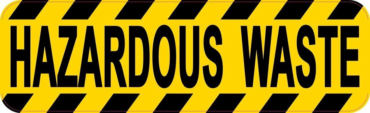 10in x 3in Hazardous Waste Magnet Car Truck Vehicle Magnetic Sign