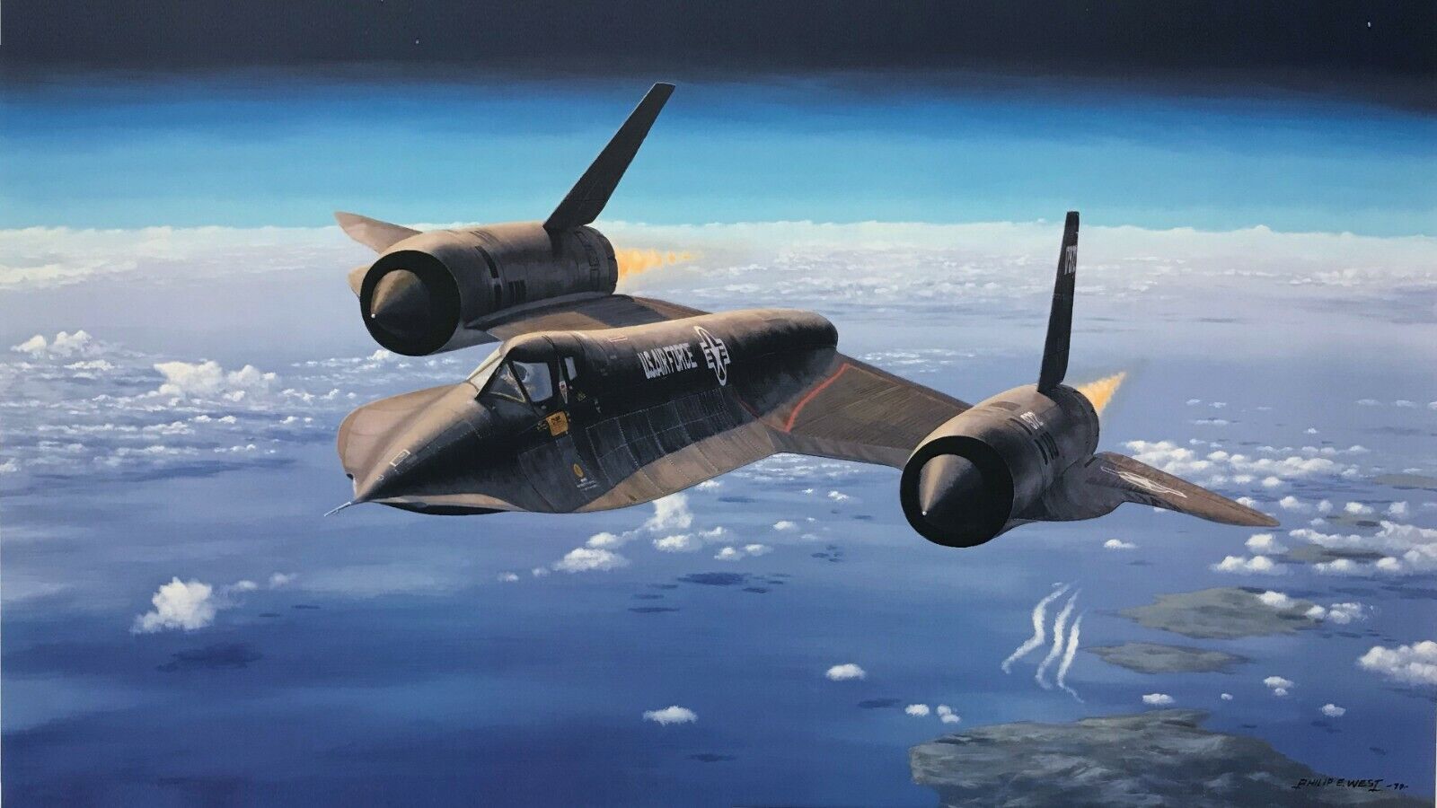 Habu 972 by Phillip West, aviation art featuring the SR-71 Blackbird