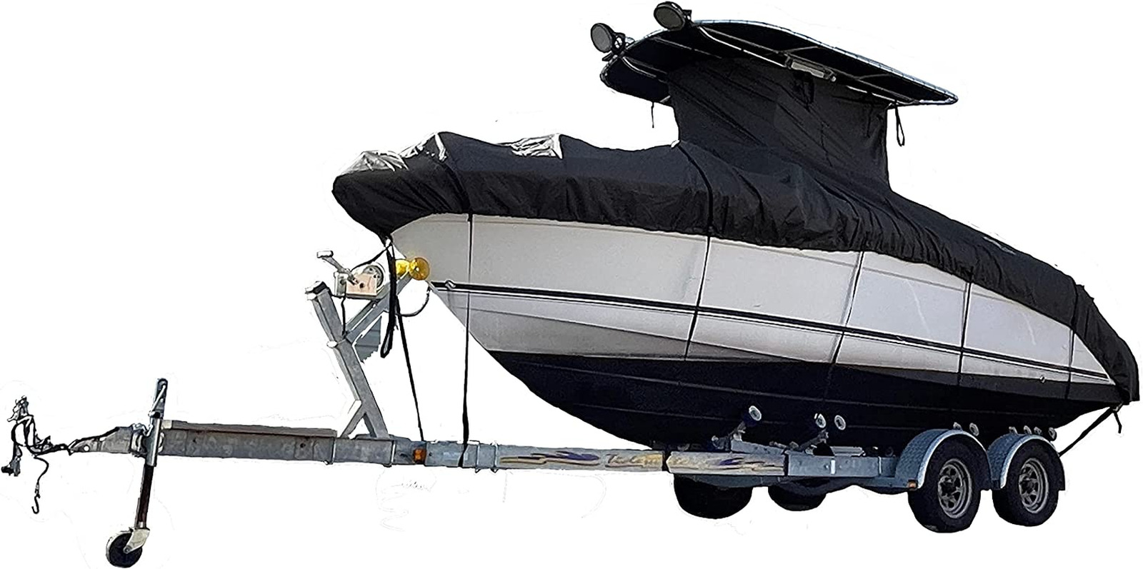 Heavy Duty T-Top Boat Cover, Fits 24Ft to 26Ft Long, Beam Width 112\