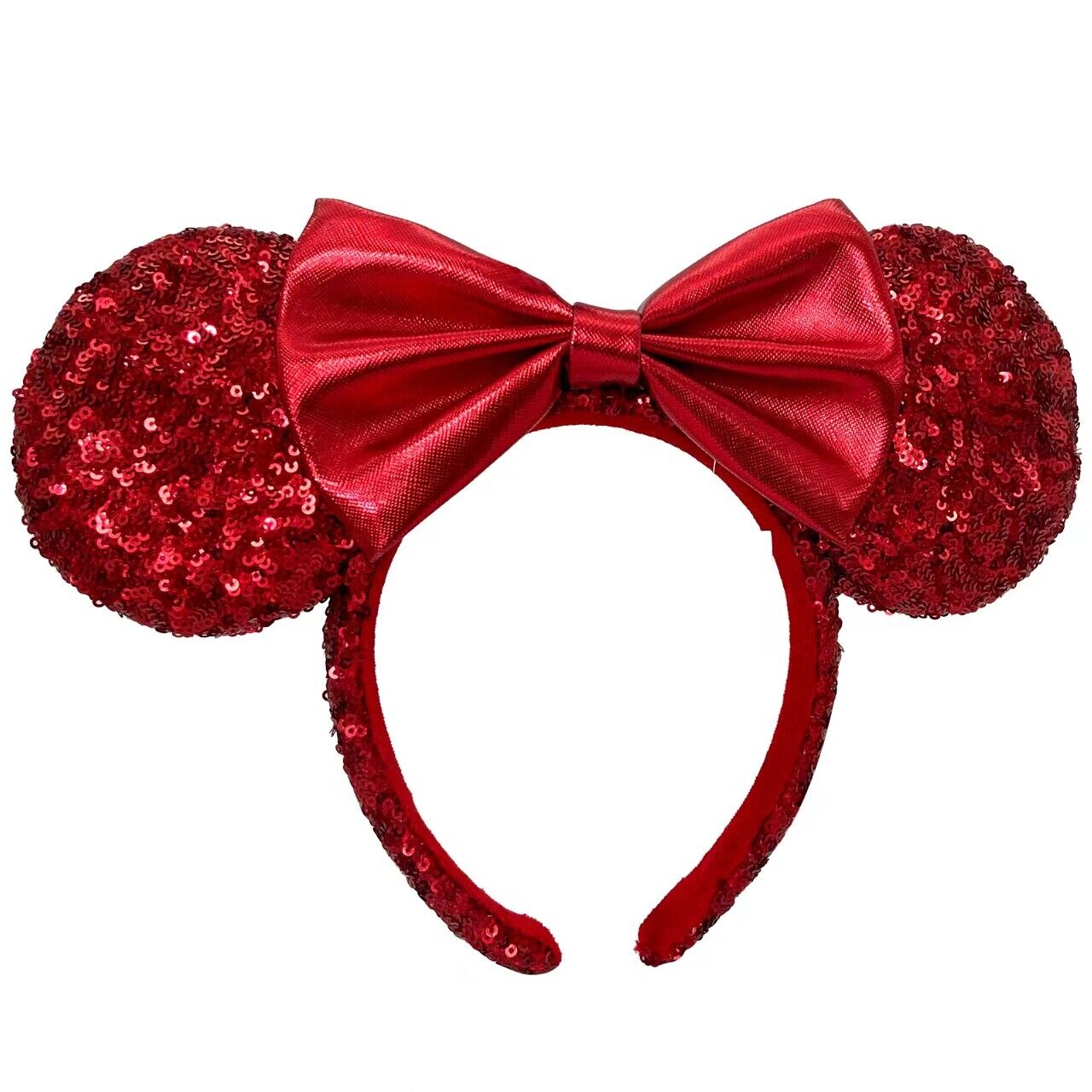 Red Sequin Bow Redd Pirate Disney Parks Ears Mickey Mouse Minnie Ears Headband