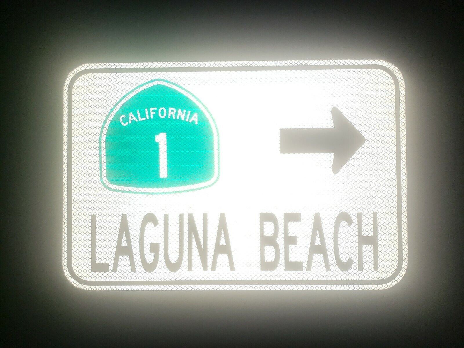 LAGUNA BEACH HWY 1 route road sign, Cal Trans -California Highway 1