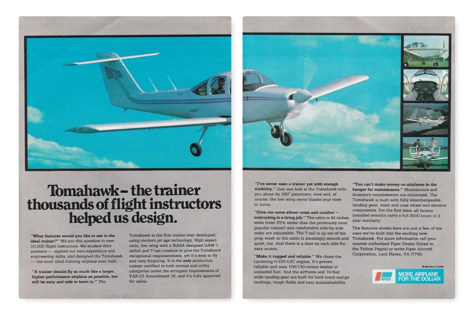 1978 Piper Tomahawk Aircraft ad 3/14/2022 b