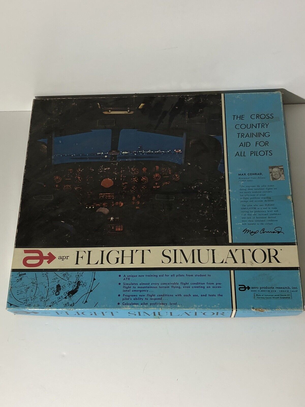 Vintage 1965 APR Flight Simulator Board Game Training for Airplane Pilots