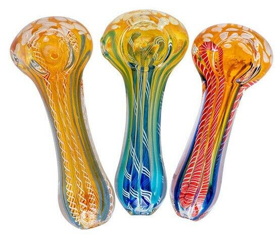 Buy 1 Get 1 50% Off 3.5″ THICK Glass Spoon Pipe Tobacco Smoking Bowl Gold Honey