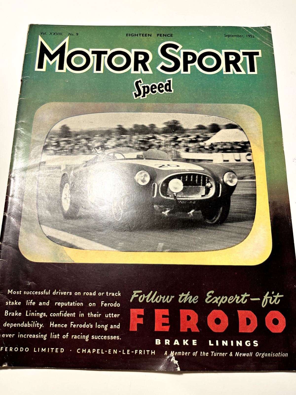 Vintage Motor Sport Speed Magazine Vol. XXVIII, No. 9 September 1952