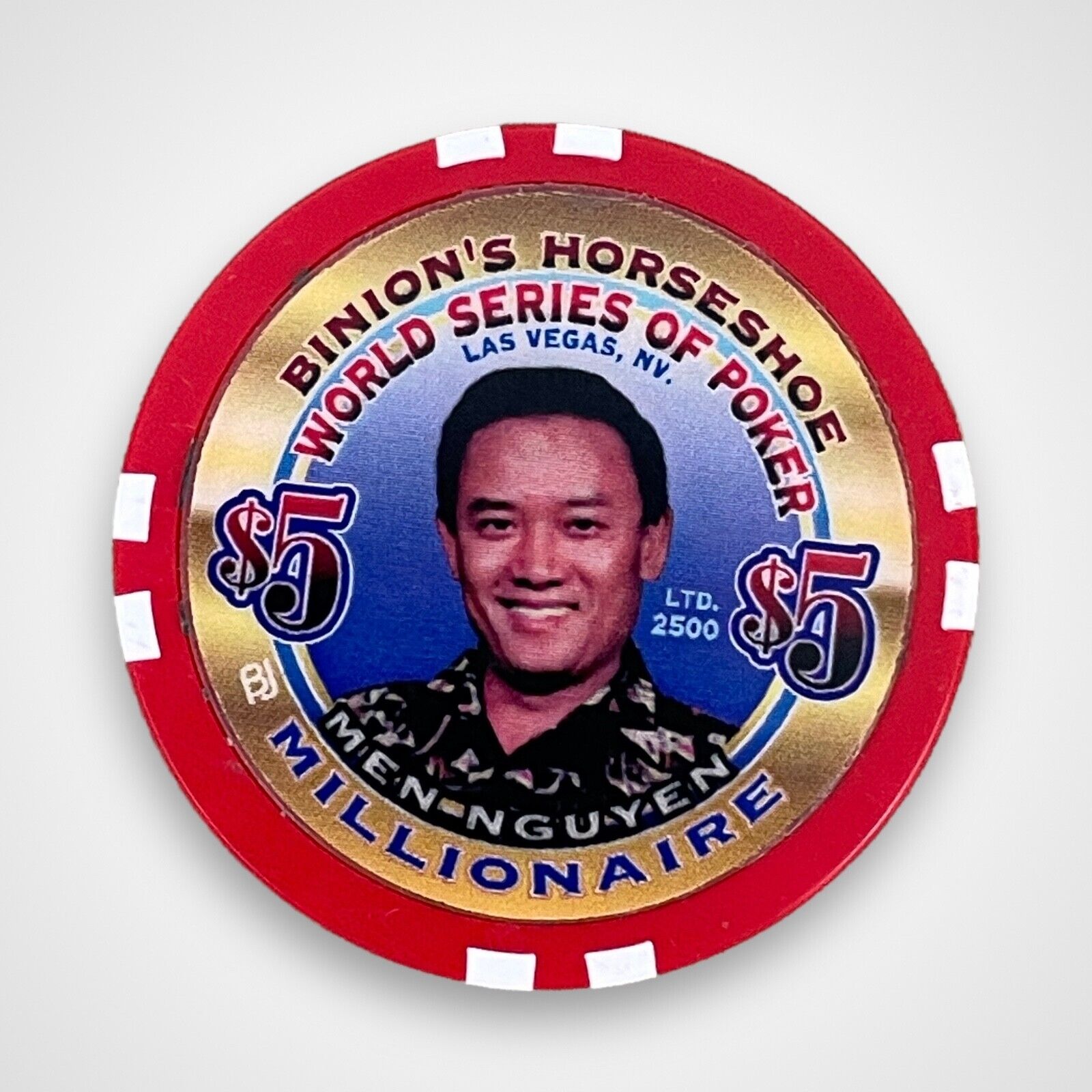 Binion's Horseshoe World Series of Poker Millionaire $5 Poker Chip MEN NGUYEN