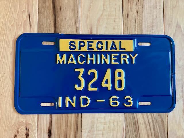 1963 Indiana Special Machinery License Plate