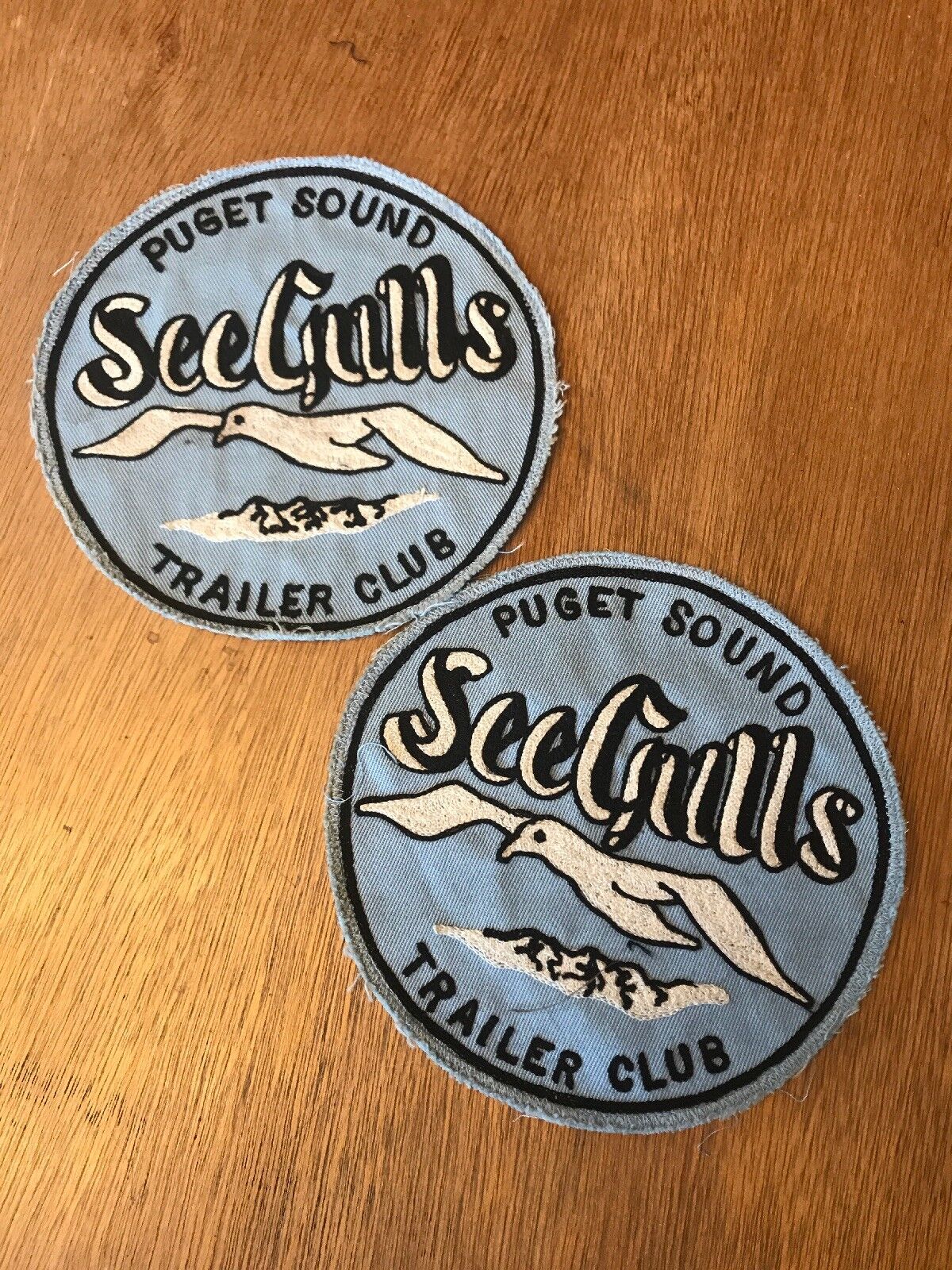 Lot of 2 Puget Sound SeeGulls Travel Trailer Club Embroidered Patch Vintage RV