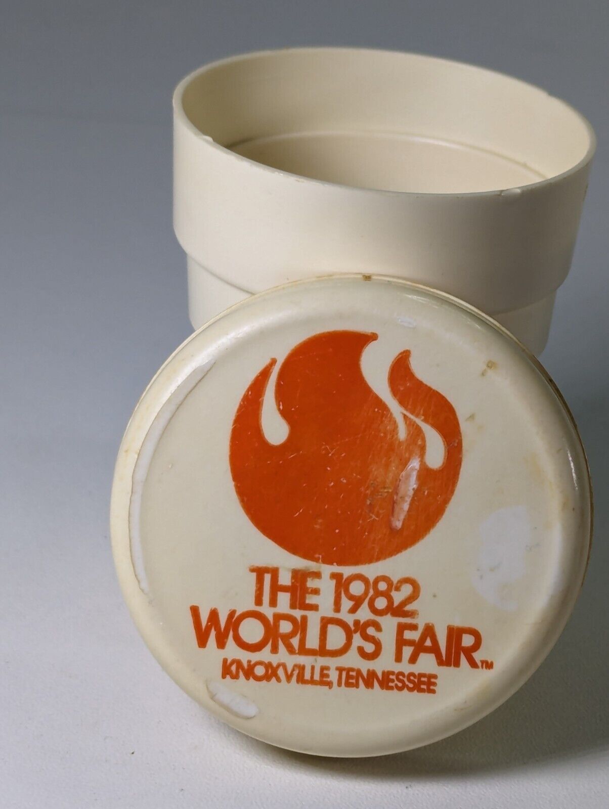 Vintage The 1982 World's Fair  travel plastic folding Cup Knoxville Tennessee
