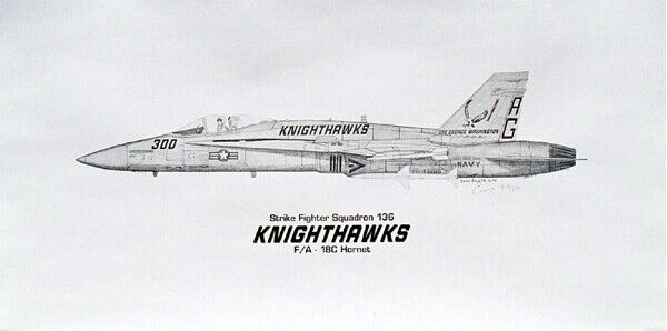 Gulf War Art, A-7 Corsair, F-16 Tomcat, F-18 Hornet, Autographed by the pilots