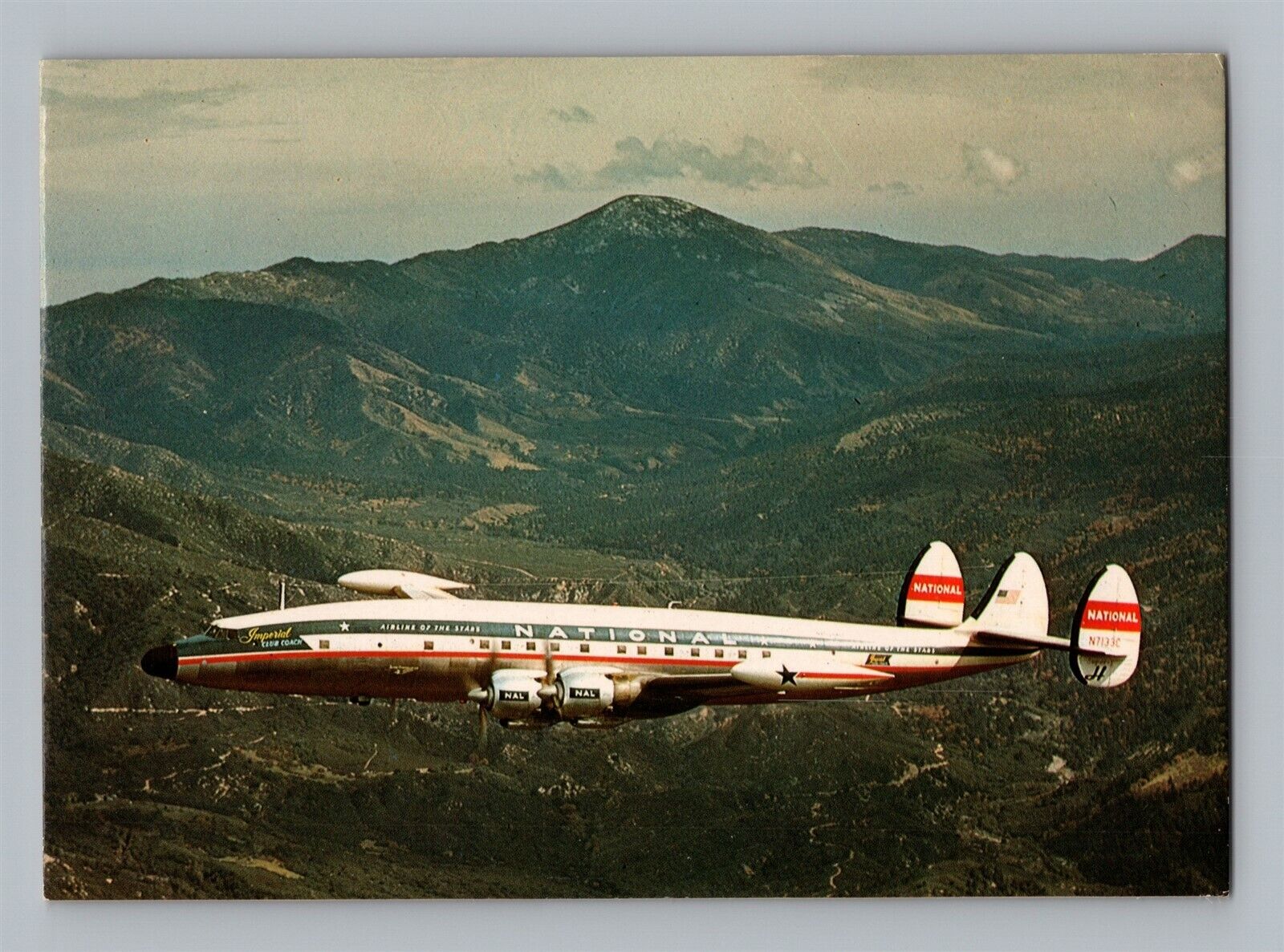 Airplane Postcard National Airlines Lockheed L-1049H Super Constellation AB1