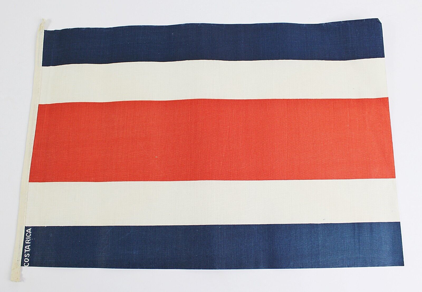 Vintage COSTA RICA Linen Pennant Parade Flag 17 1/2 x 11 1/2 Pre World War 2 ?