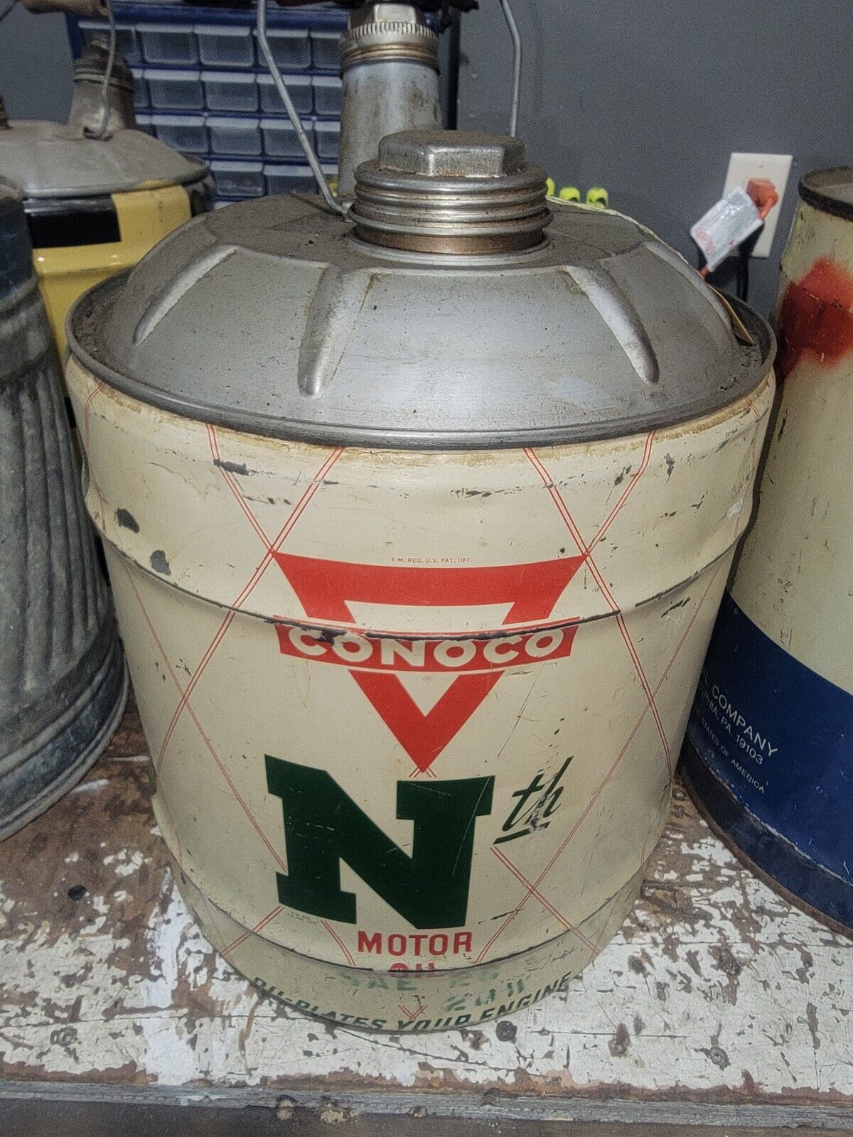 Vintage Conoco Nth 5 Gal Motor Oil Can