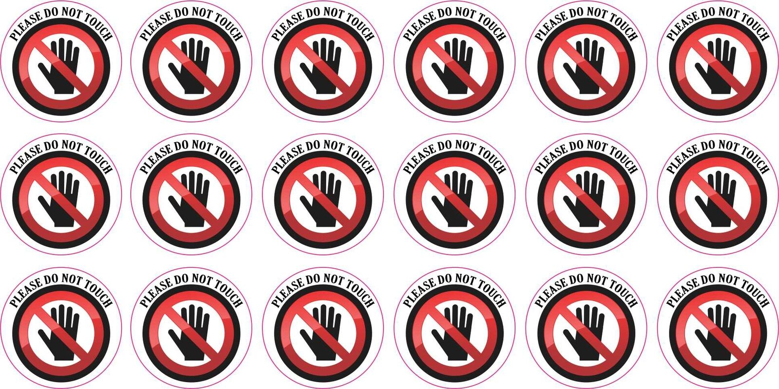 1in x 1in Please Do Not Touch Vinyl Stickers Business Sign Label Decals
