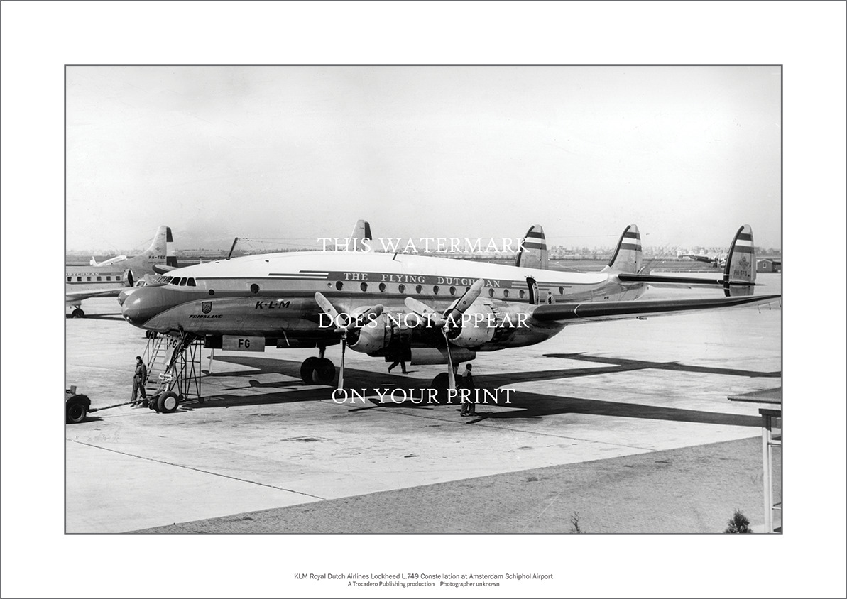 KLM Lockheed Constellation A2 Art Print - Schiphol Airport – 59 x 42 cm Poster