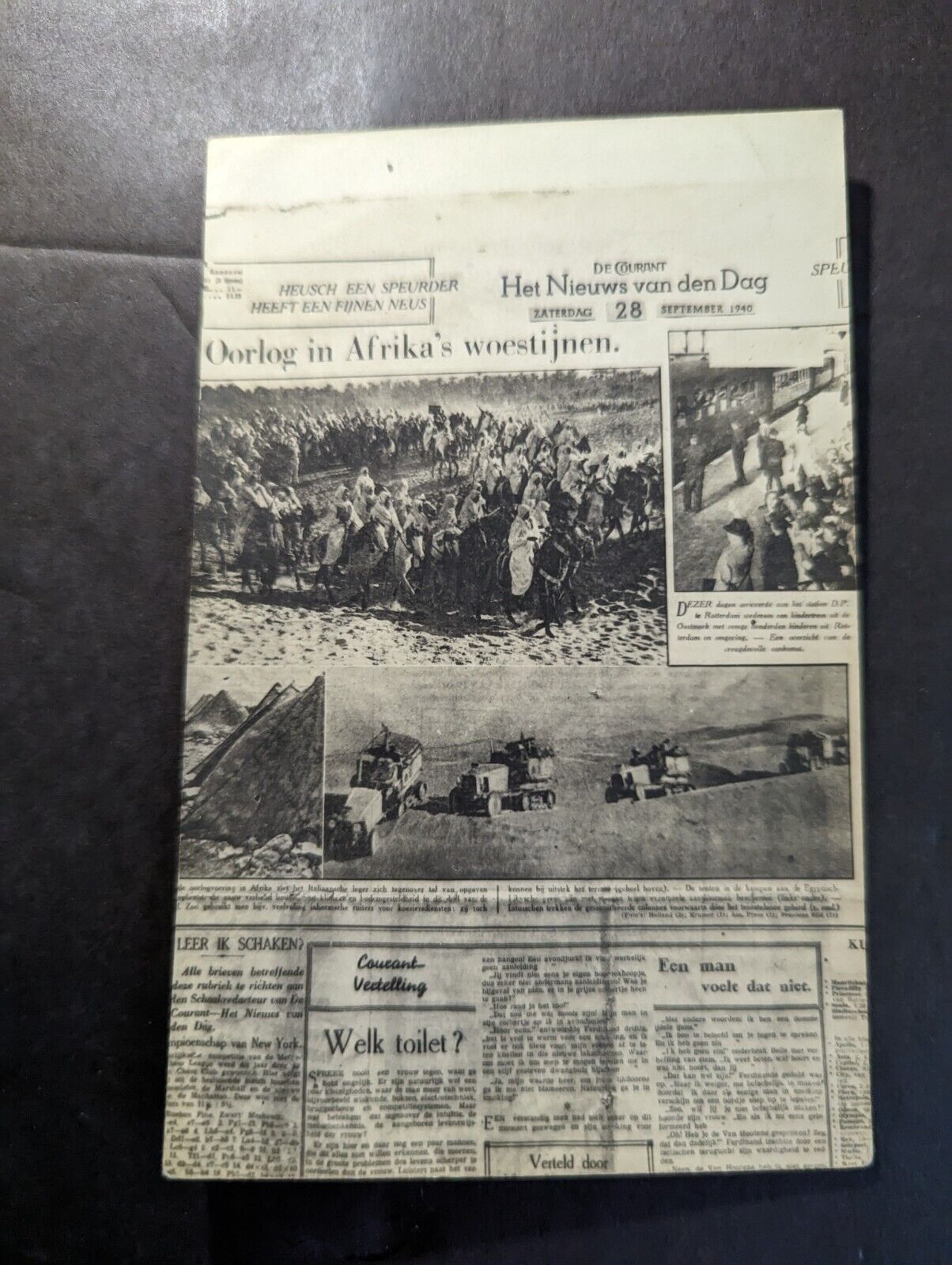 Mint 1940 Netherlands Newspaper Postcard War in Africas Deserts