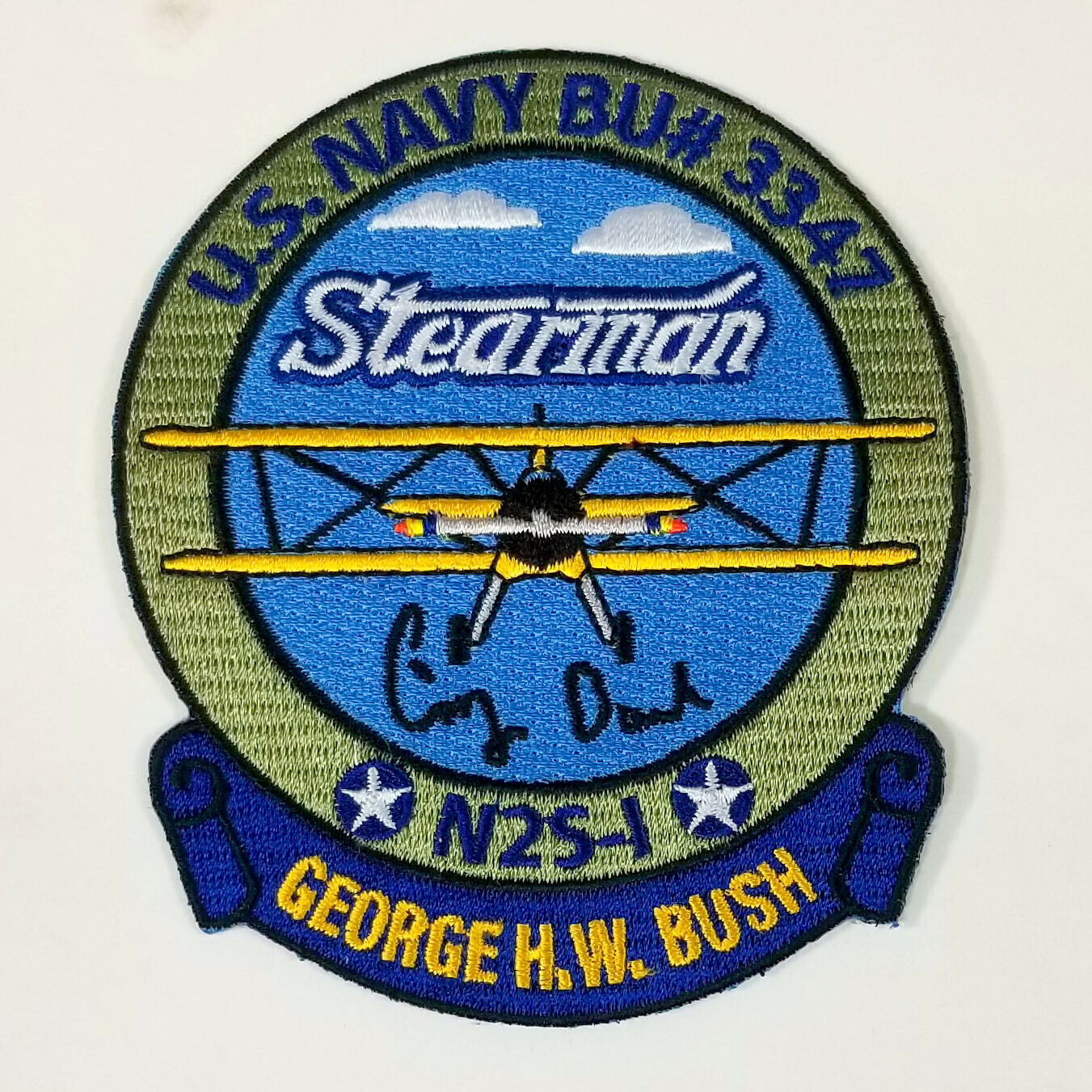 U.S. Navy N2S-1 Stearman BU# 3347 3.5 Inch (Stitch-On) Embroidered Patch | WOTN