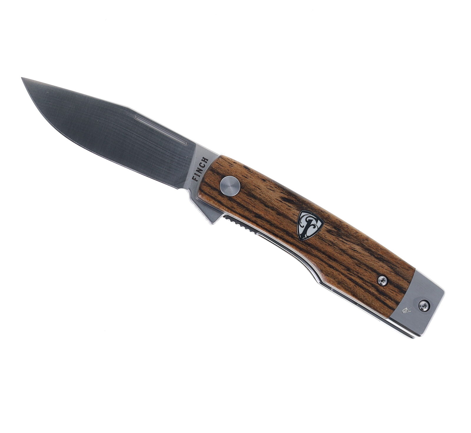 Finch Hatfield Flipper Folding Knife Bocote Wood Handle 154CM Plain Edge HT205