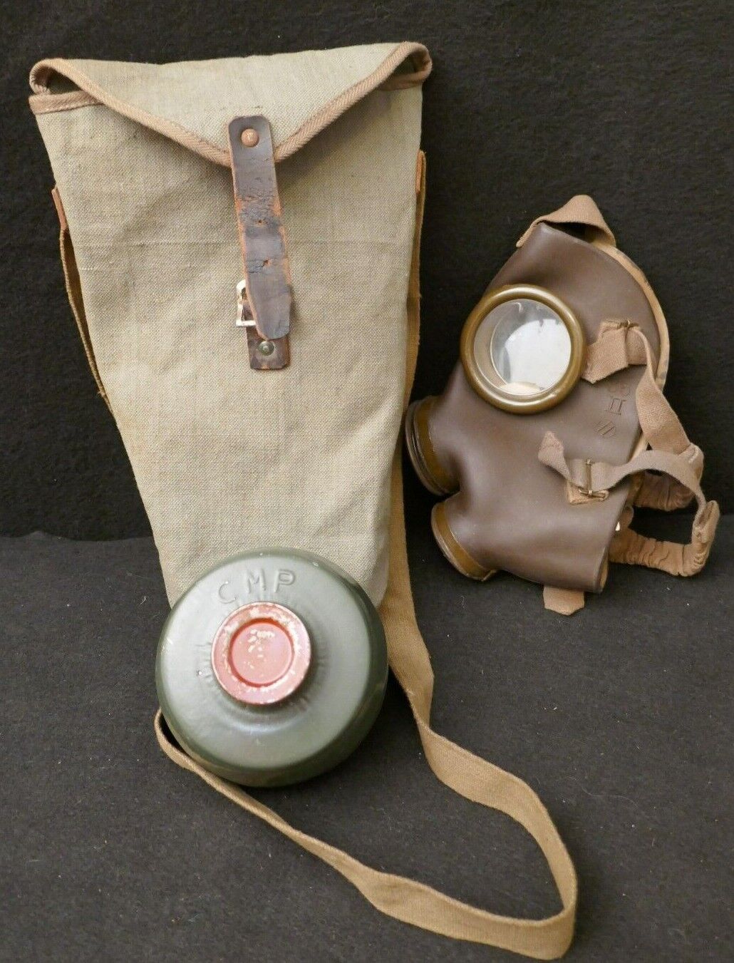 WWII Spanish Civil War Gas Mask Franco 1935 Condor Legion & Carrying Case, Rare
