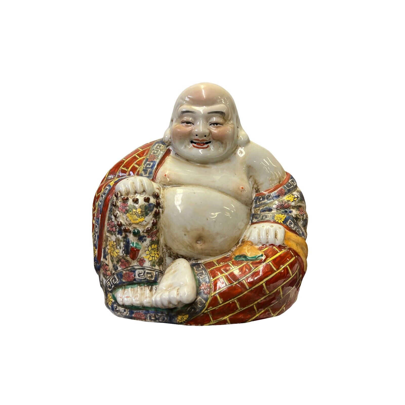 Chinese Canton Mix Ceramic Happy Laughing Buddha Statue ws3253