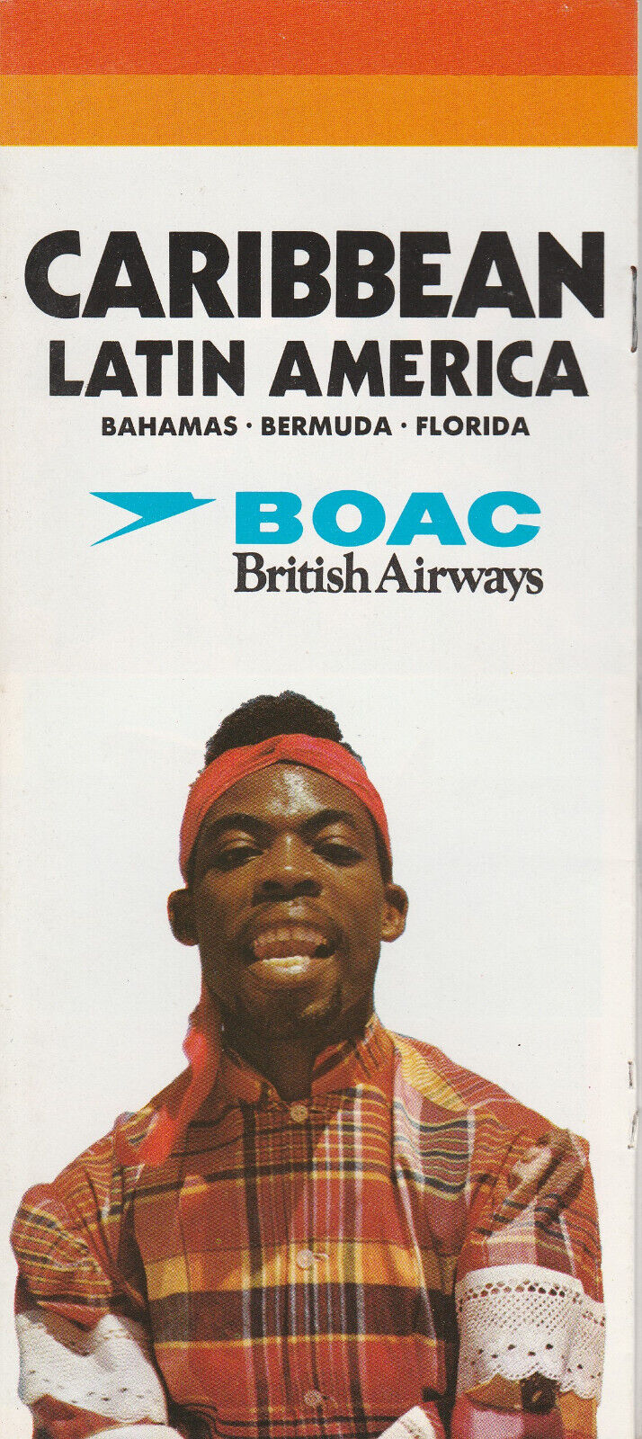 BOAC UK airline Caribbean Latin America promotion brochure 1973