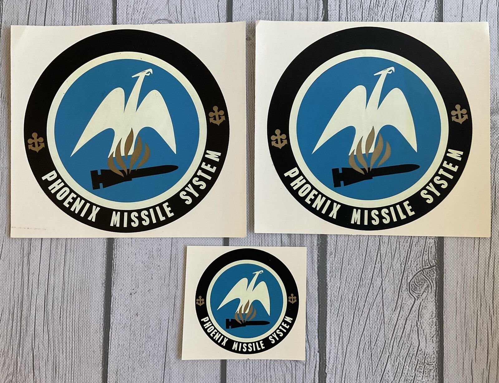 Vintage USA Navy Harpoon Phoenix Missile Systems Decals Set of 3