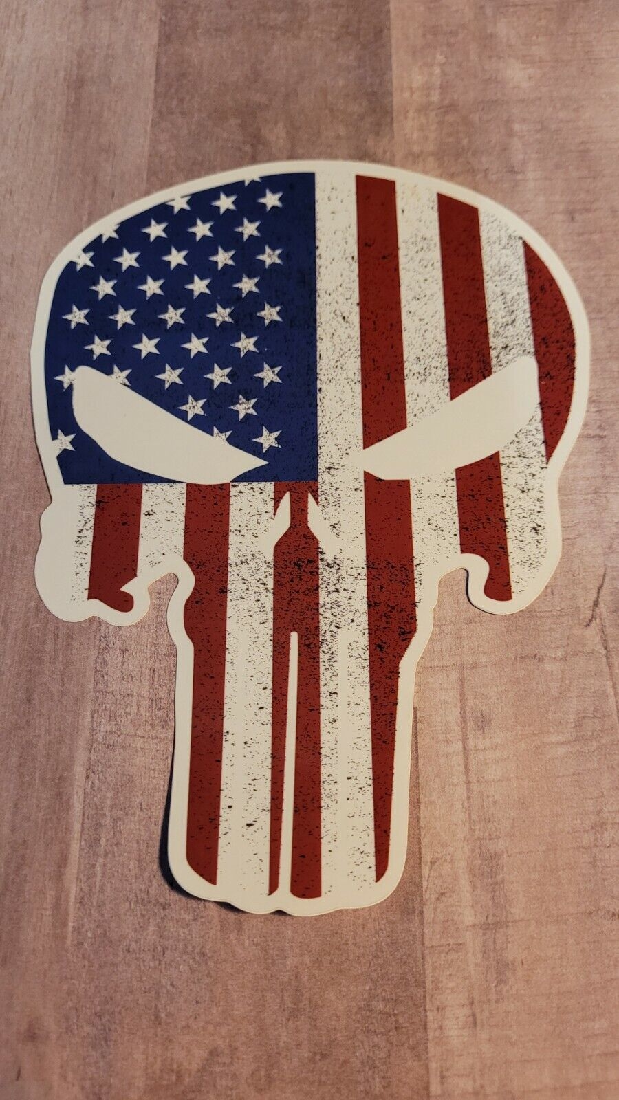 USA Flag Skull Diecut Patriotic Design Sticker Decal