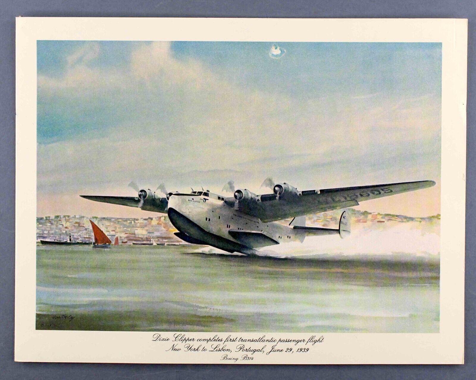 PAN AM VINTAGE FIRST CLASS AIRLINE MENU BOEING B314 DIXIE CLIPPER FLYING BOAT PA