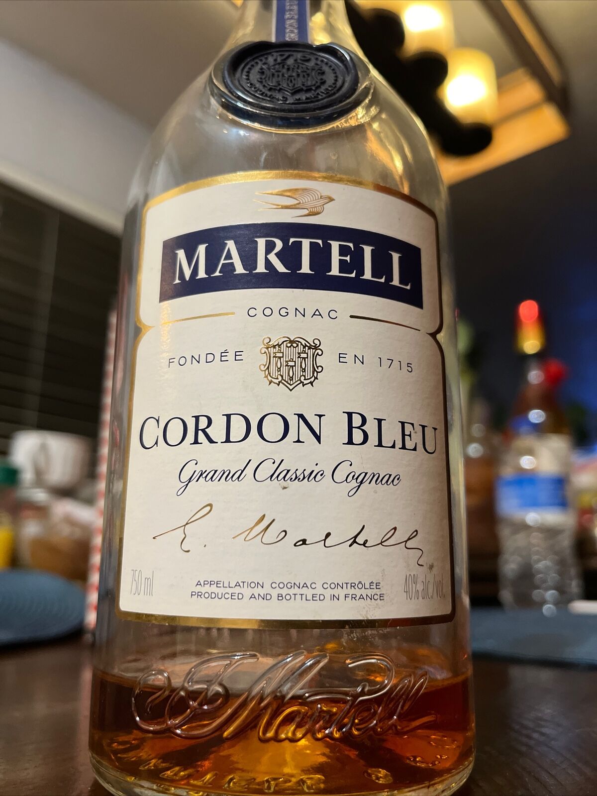 Martell Cordon Bleu Grand Classic Cognac Bottle - Empty