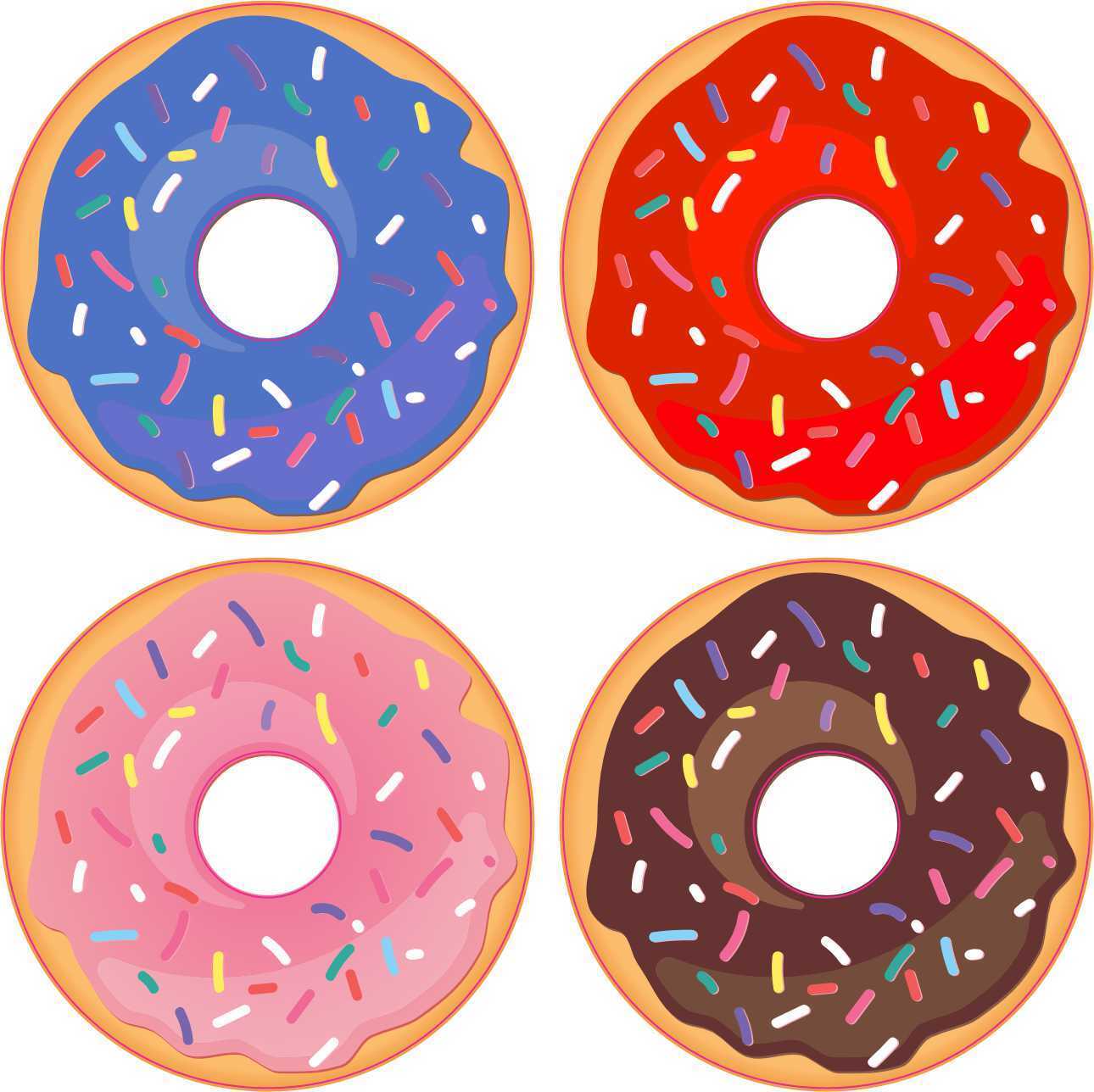 2in x 2in Sprinkle Donut Vinyl Stickers Car Truck Vehicle Bumper Decal