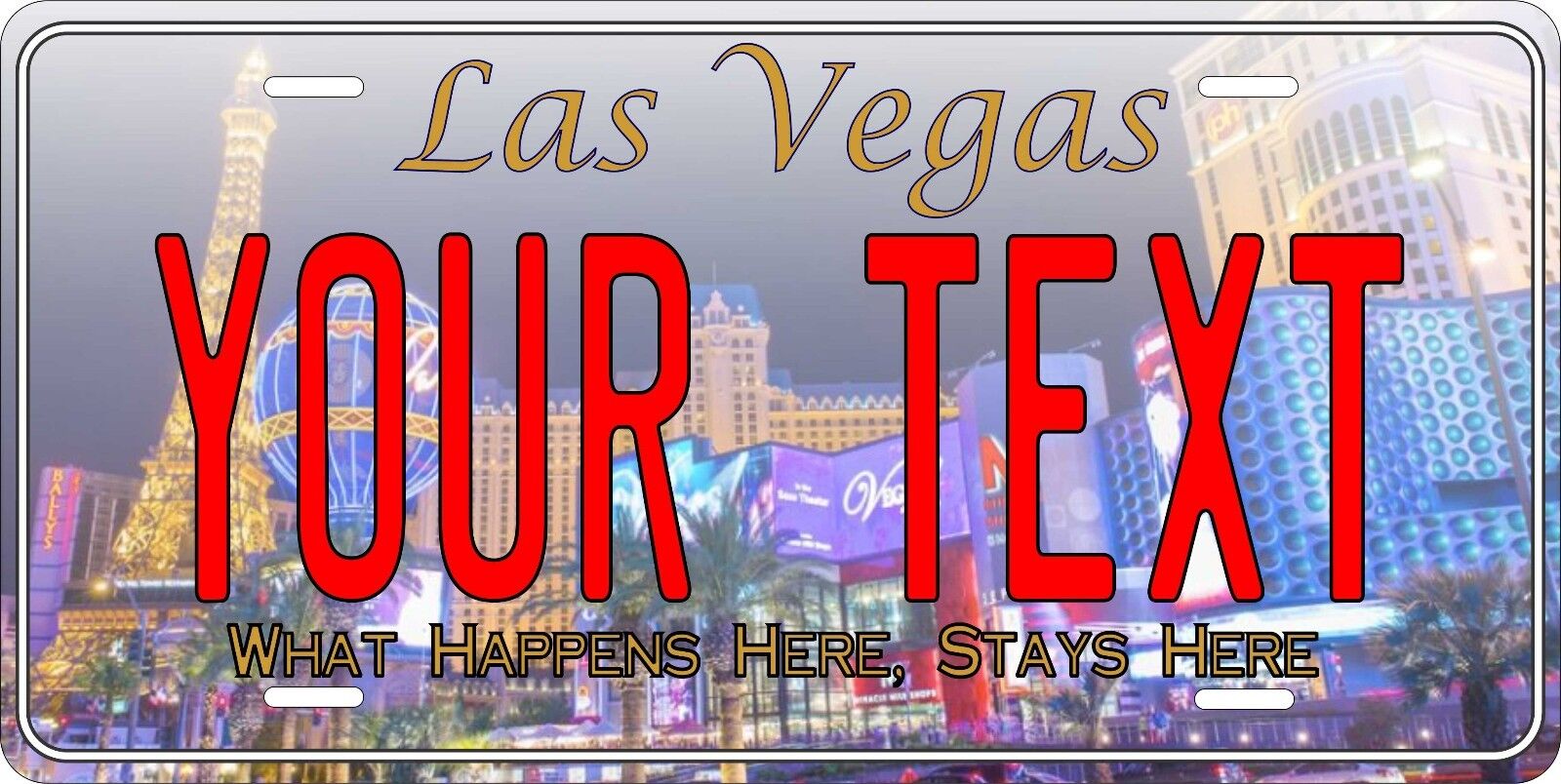 Las Vegas License Plate Personalized Custom Auto Car Bike Moped Motorcycle Tag