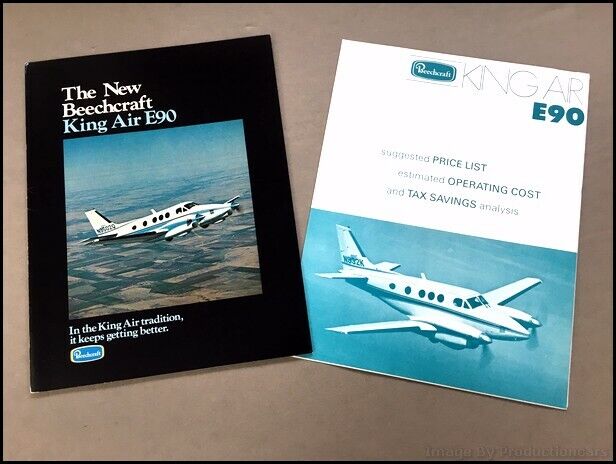 1972 Beechcraft King Air E90 Airplane Aircraft Vintage Brochure Catalog Set
