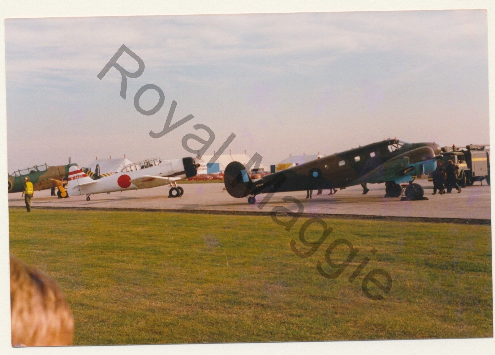 Colour print of RAF Beech Expeditor HB275 at RAF Finningley in 1987