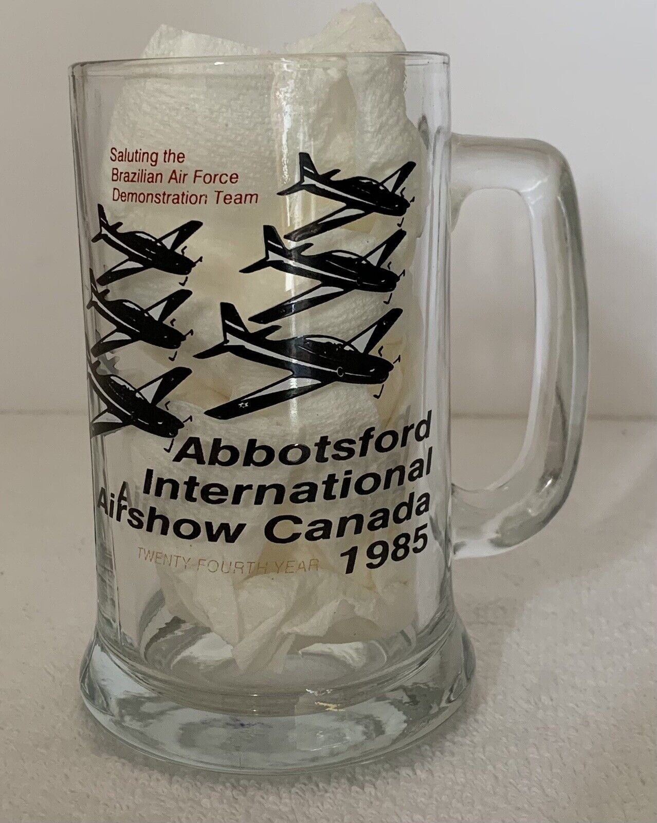 Brazilian Air Force Abbotsford International Airshow Canada 1985 glass mug