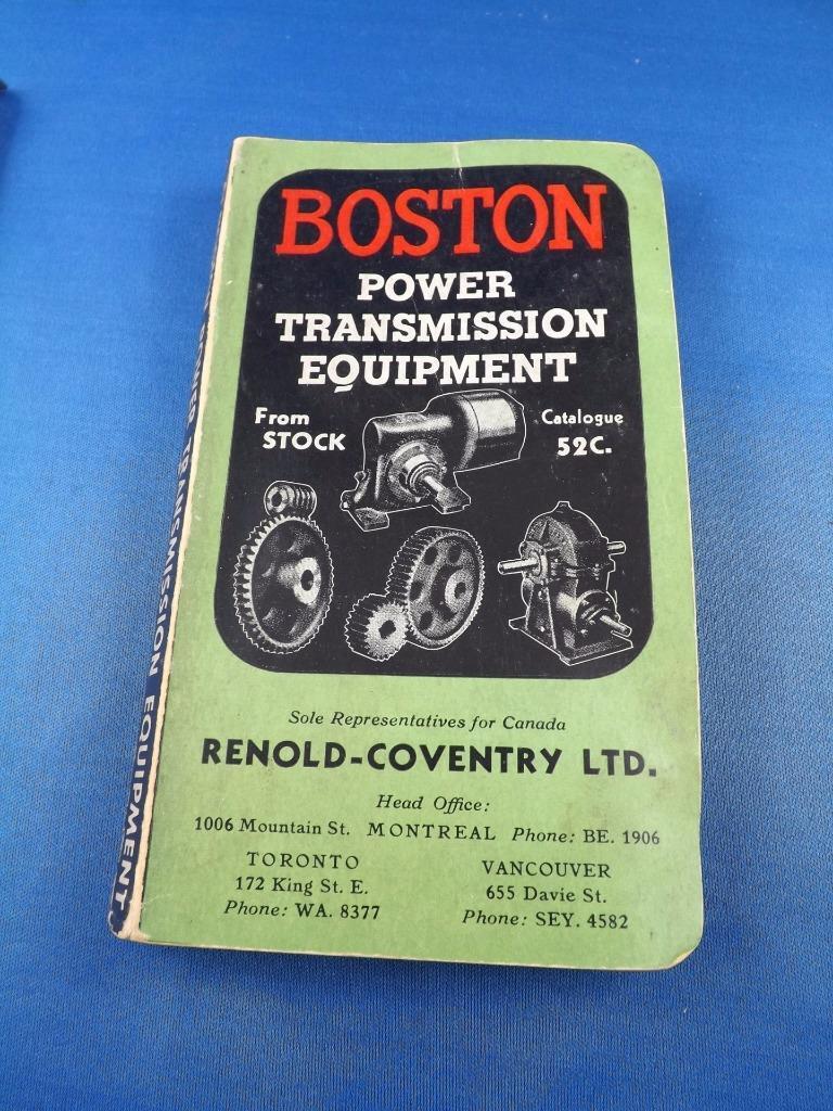 BOSTON POWER TRANSMISSION EQUIPMENT CATALOGUE 52C MACHINE PARTS