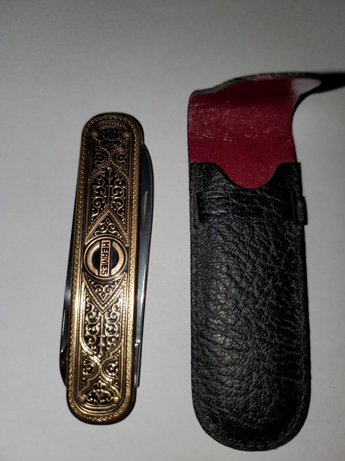 Vintage Hermes Lady's Knife with Case 3-Blade Bierhoff Solingen Rostfrei Germany
