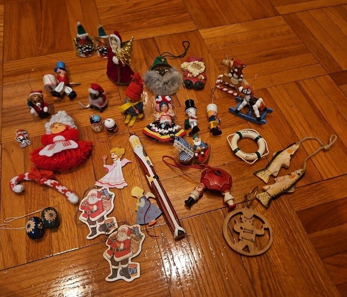 Vintage 70-80's Mixed Lot 30+  Christmas Ornaments NICE