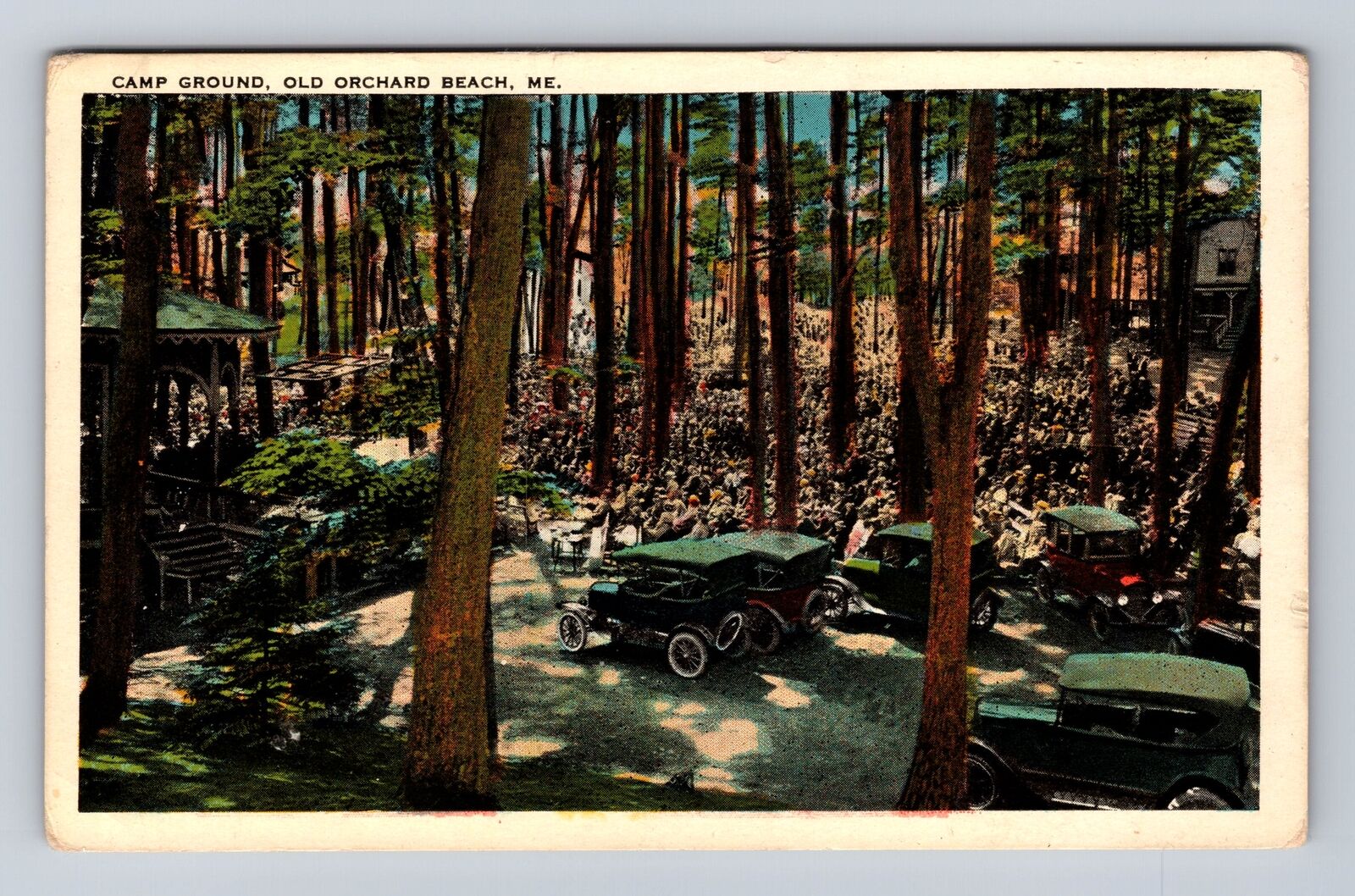Old Orchard Beach ME-Maine, Camp Ground, Antique, Vintage Souvenir Postcard