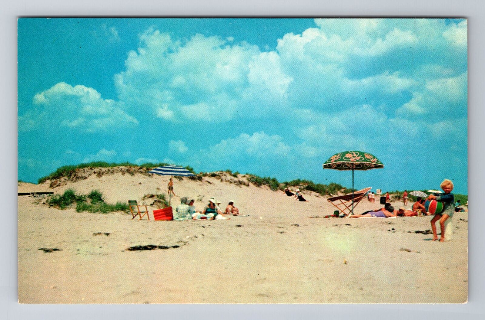 Ogunquit ME-Maine, Bathing Beach and Dunes, Antique Vintage Souvenir Postcard