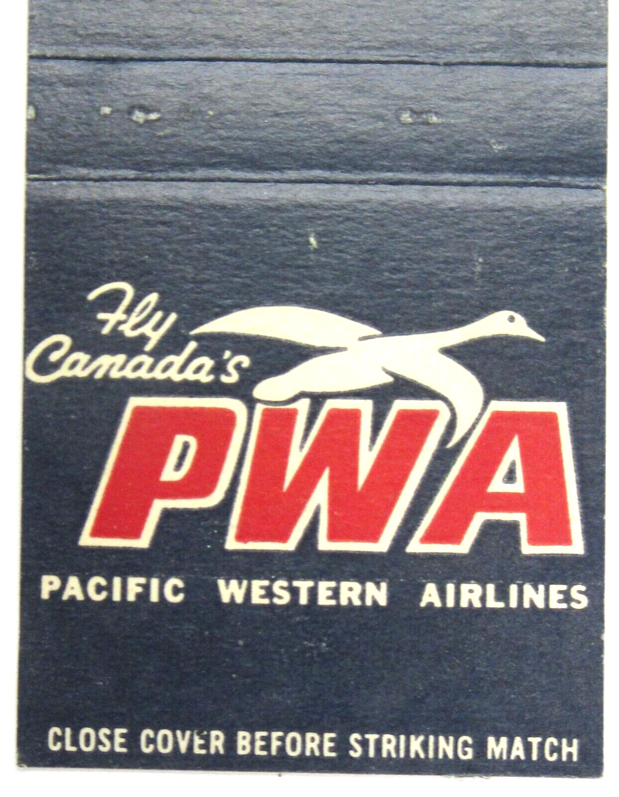 Canada PWA PACIFIC WESTERN AIRLINES Matchbook cover w/striker
