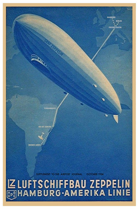 AIRCRAFT 1009 LZ-127 Graf Zeppelin South America  Poster 12 x 18