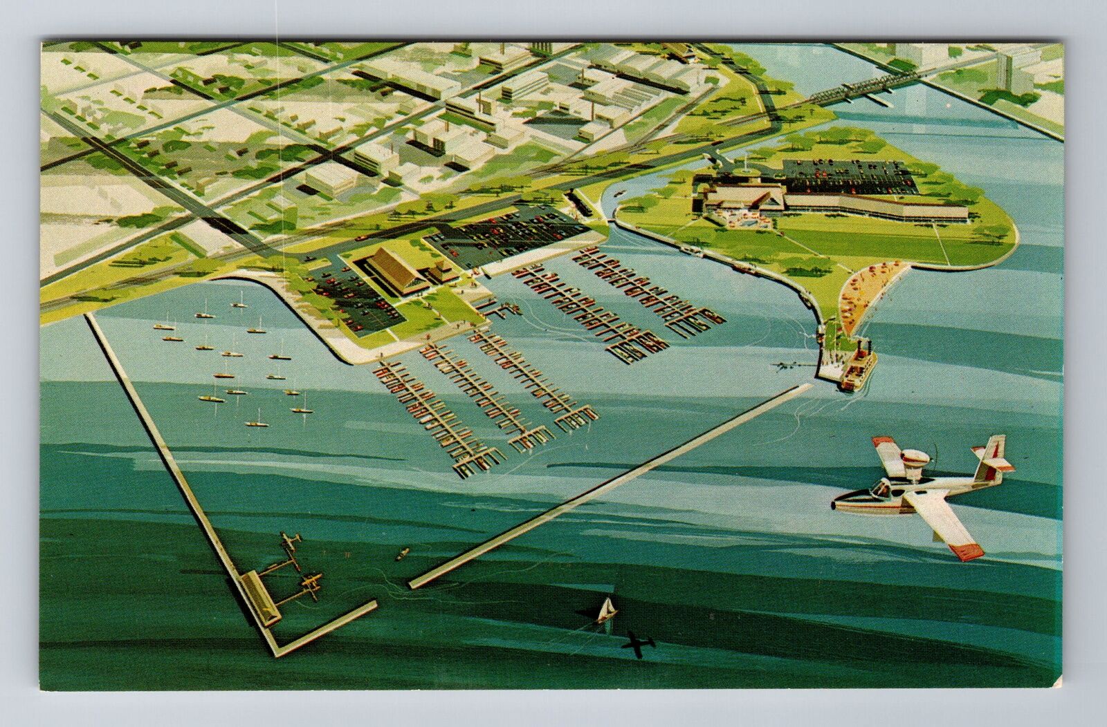 Oshkosh WI-Wisconsin, The Pioneer, Aerial, Antique, Vintage Souvenir Postcard