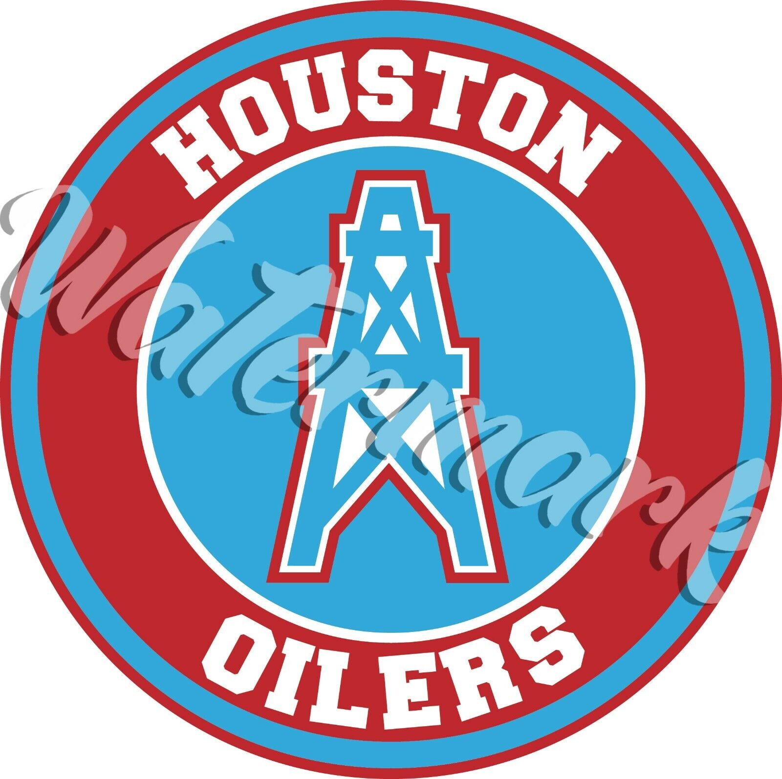 Houston Oilers Circle Logo Sticker / Vinyl Decal 10 sizes