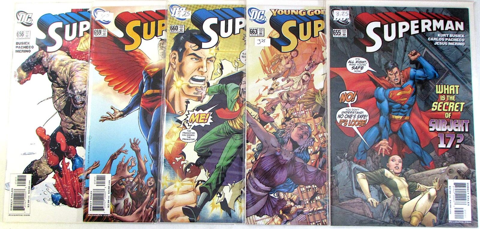 Superman Lot of 5 #656,649,660,663,655 DC (2006) 2nd Series Comic Books