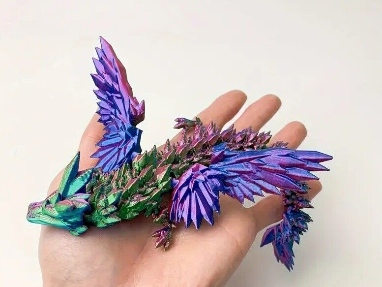 Dragon 3D Print Blue Green Red Wings Moveable Fantasy Magic Toy NEW