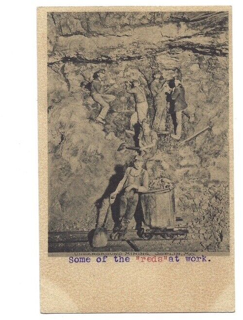 c1900 Men In Mines Occupational Joplin Missouri MO Albertype Postcard