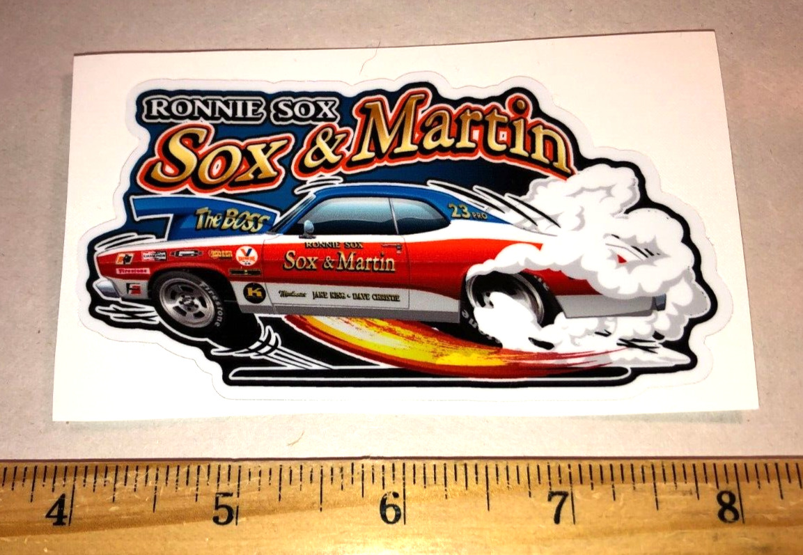 SALE Ronnie SOX & MARTIN The Boss Wheelie Pro Stock NHRA Racing Sticker Decal