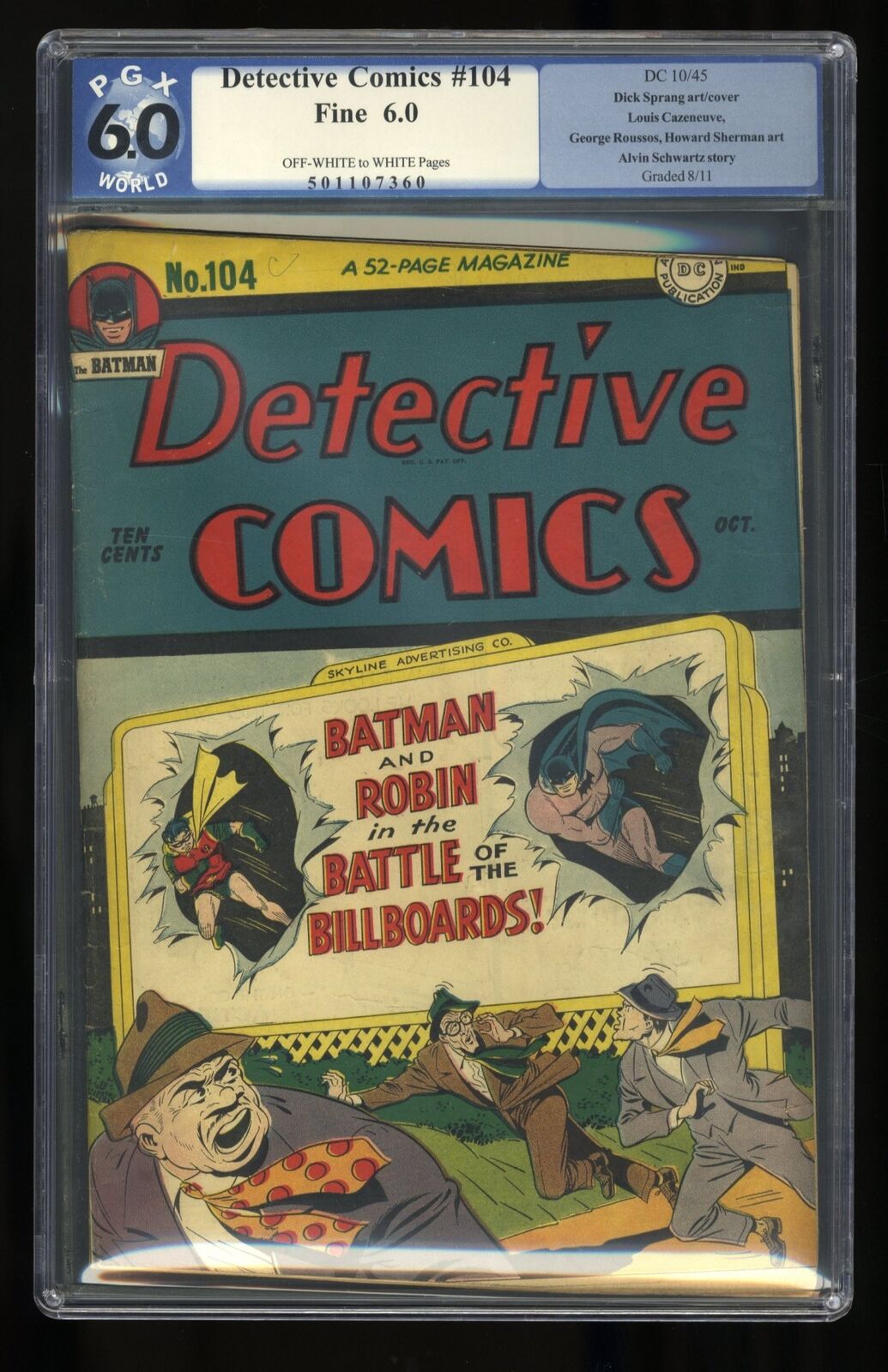 Detective Comics #104 PGX FN 6.0 Off White to White DC Comics 1945