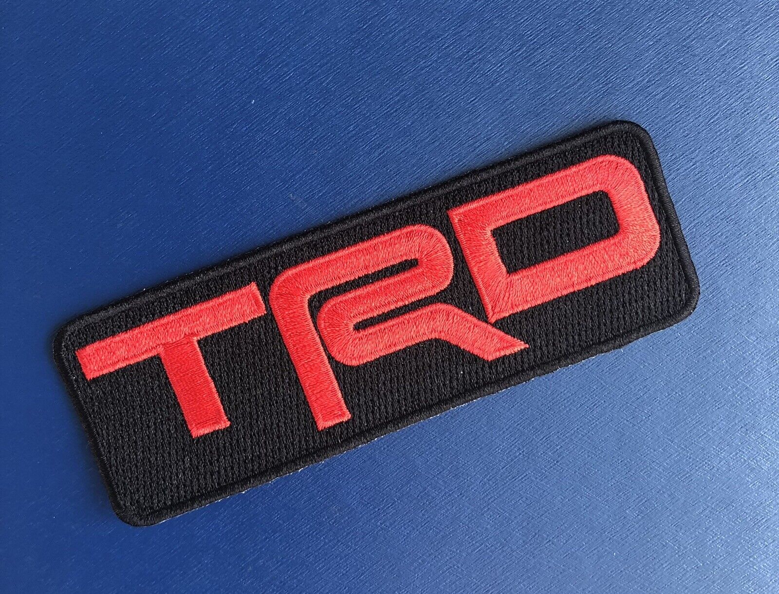 TRD Toyota Racing Development Iron On Patch. 5”x1.75” Solid Red