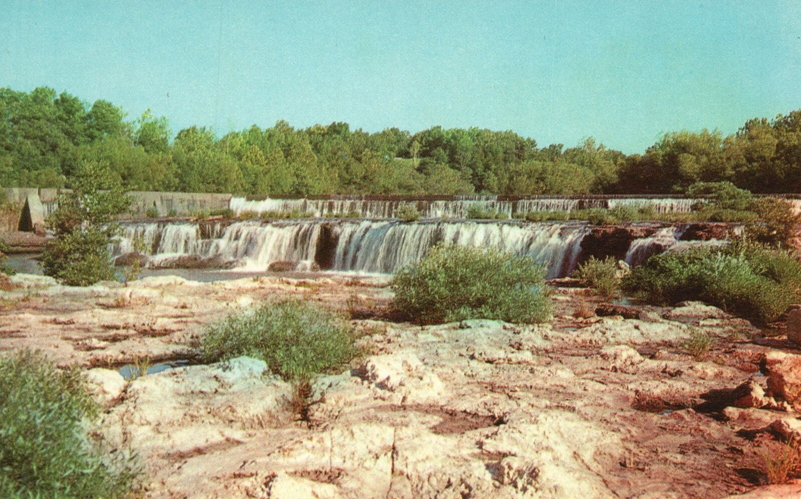 Vintage Postcard Grand Falls Beauty Spots in The Ozarks Joplin Missouri JNC Pub.